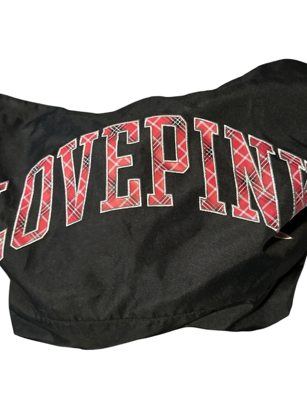 NWOT PINK Victoria's Secret Black huge tote with Red Plaid Logo silver trim cute